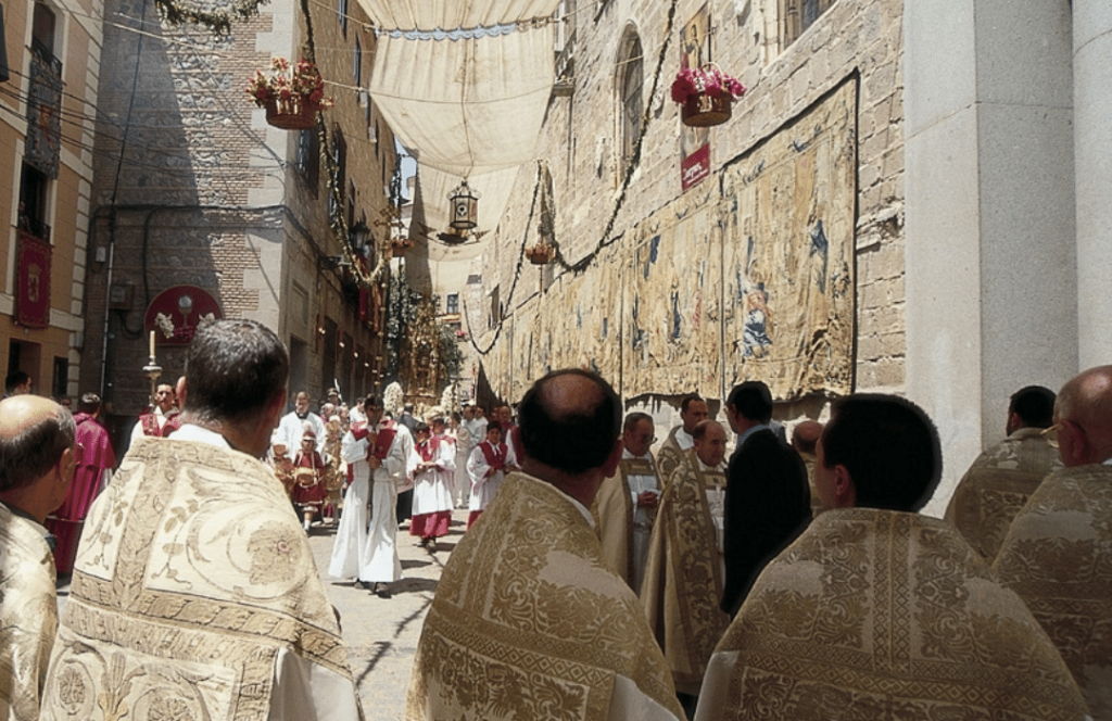 Procesión Corpus Christi Toledo, foto de archivo